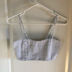 Black and White Striped Brandy Melville Crop Top